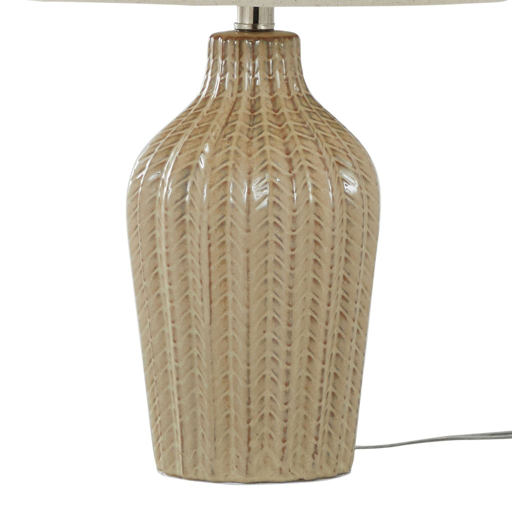 Contemporary Table Lamp Set of 2 with Chevron Pattern - Multiple Colors