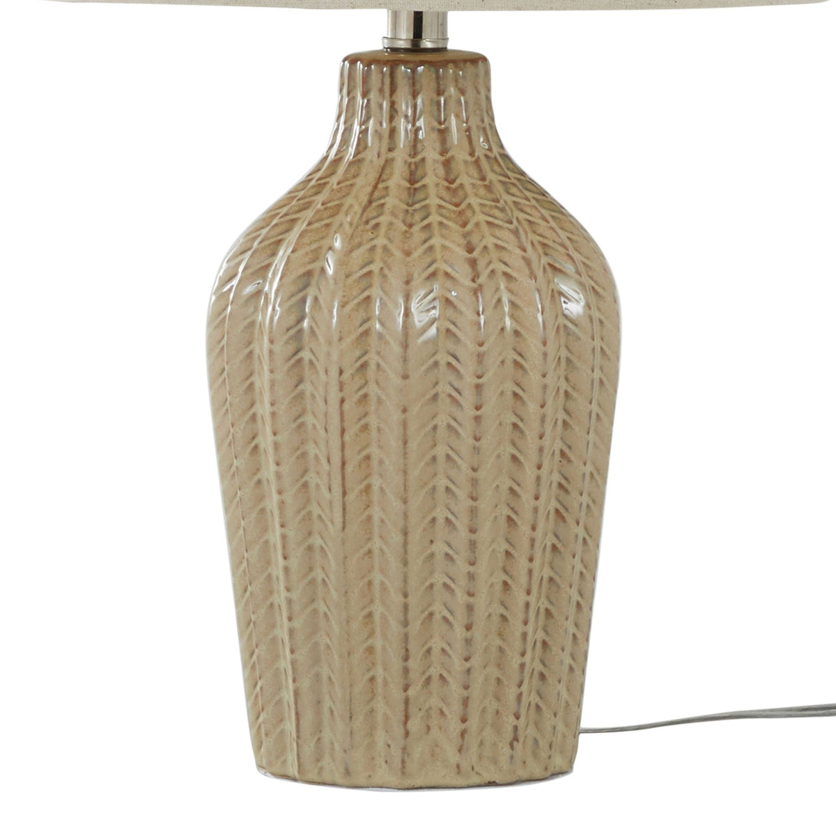 Contemporary Table Lamp Set of 2 with Chevron Pattern - Multiple Colors