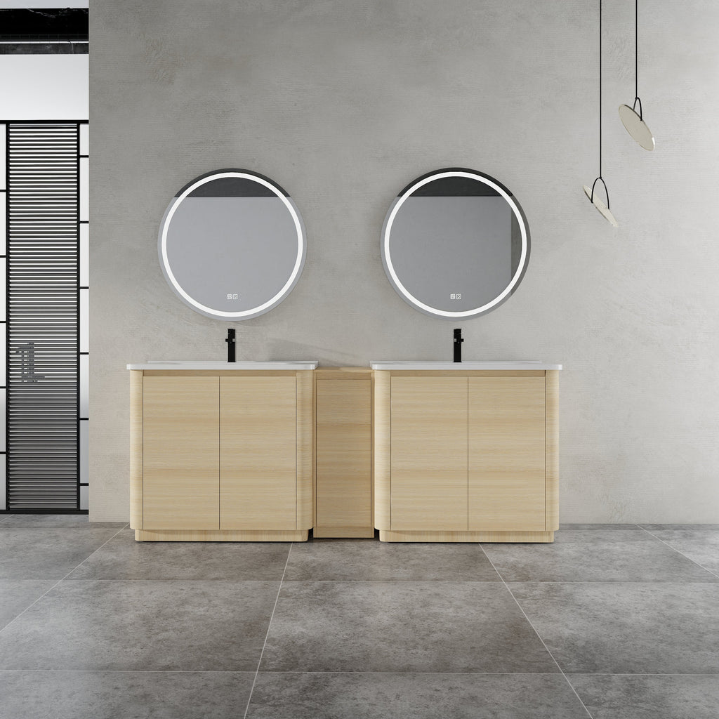 92'' Freestanding Bathroom Vanity with Soft-Close Doors - Ameican White Oak or Imitative Oak