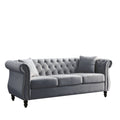 Chesterfield Sofa with Rolled Arms and Nailhead Trim – Solid Wood Frame