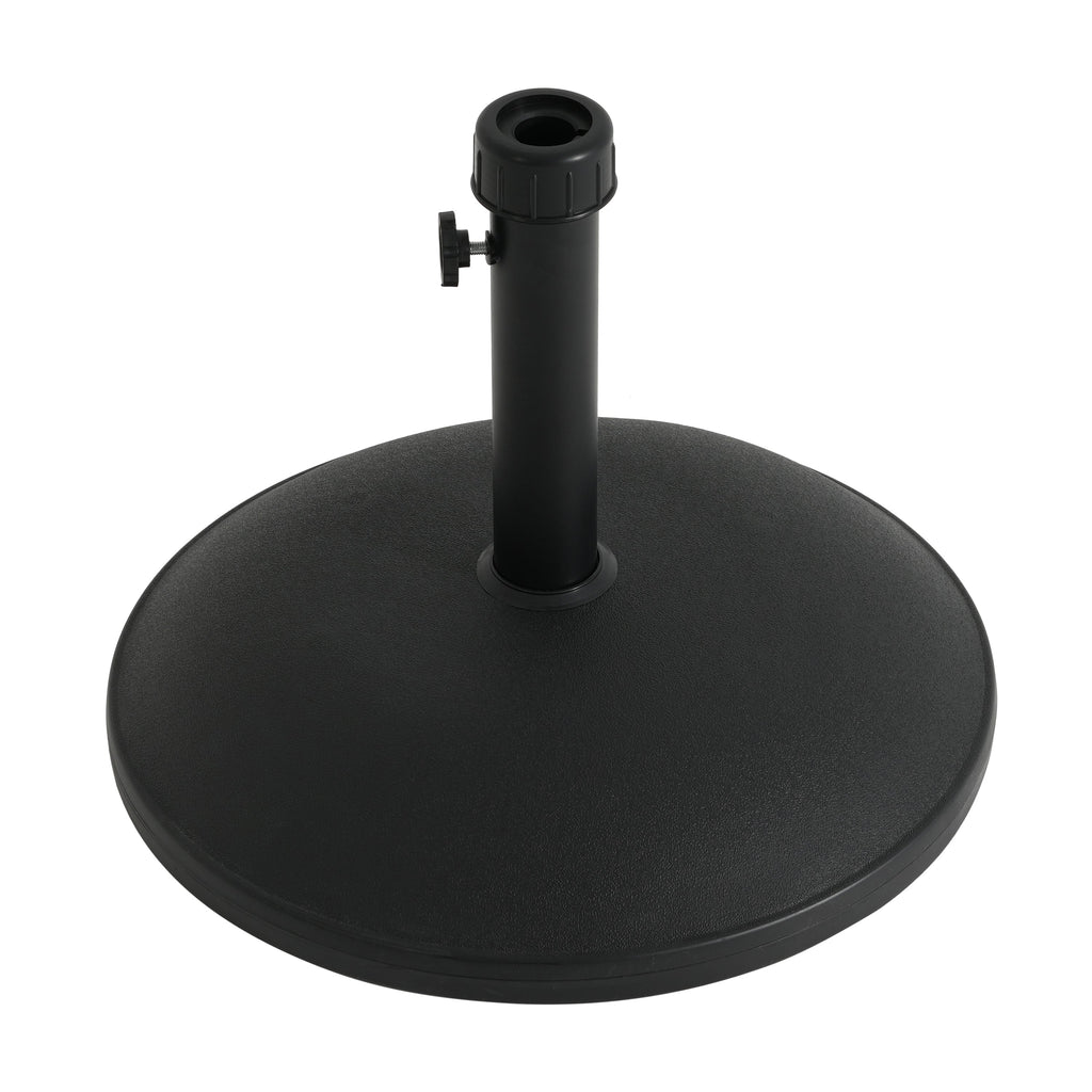 55-Pound Round Umbrella Base with Concrete Fill - Black