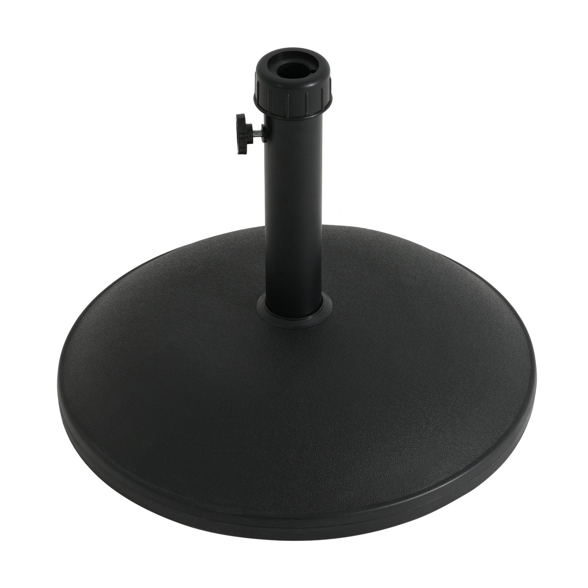 55-Pound Round Umbrella Base with Concrete Fill - Black