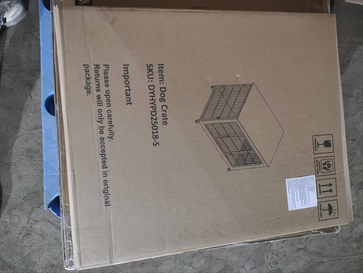 Dog Crate Furniture with Wheels for Small Dogs - Steel & Particle Board