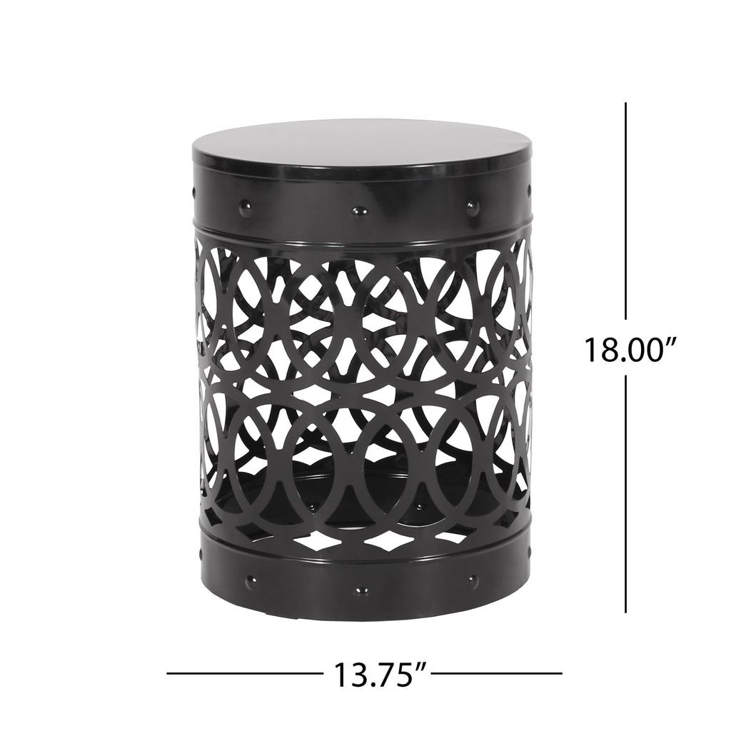 Outdoor Metal Large End Table with Modern Design - Multiple Colors