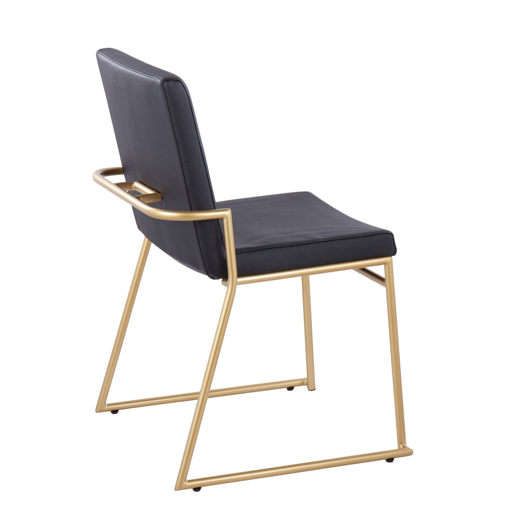 Dutchess Contemporary Dining Chair Set with Metal Frame - Dark Gray or Black