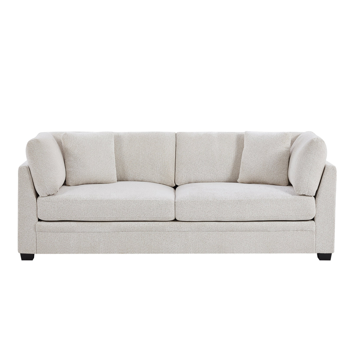 Beige Modern Flared Arms Sofa with High-Density Cushions - 83.5" Wide