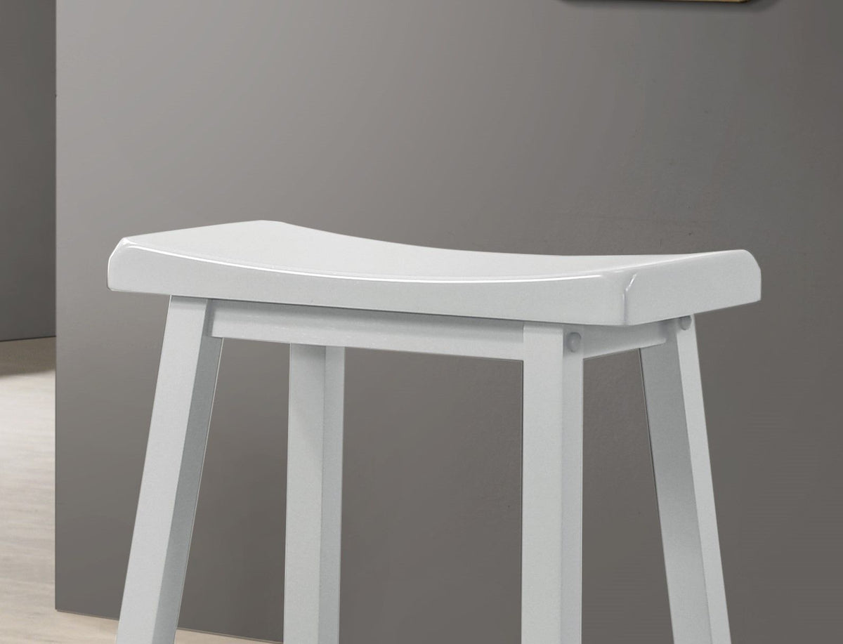 Ergonomic Backless Counter Height Stool Set with Footrest - Gray or White
