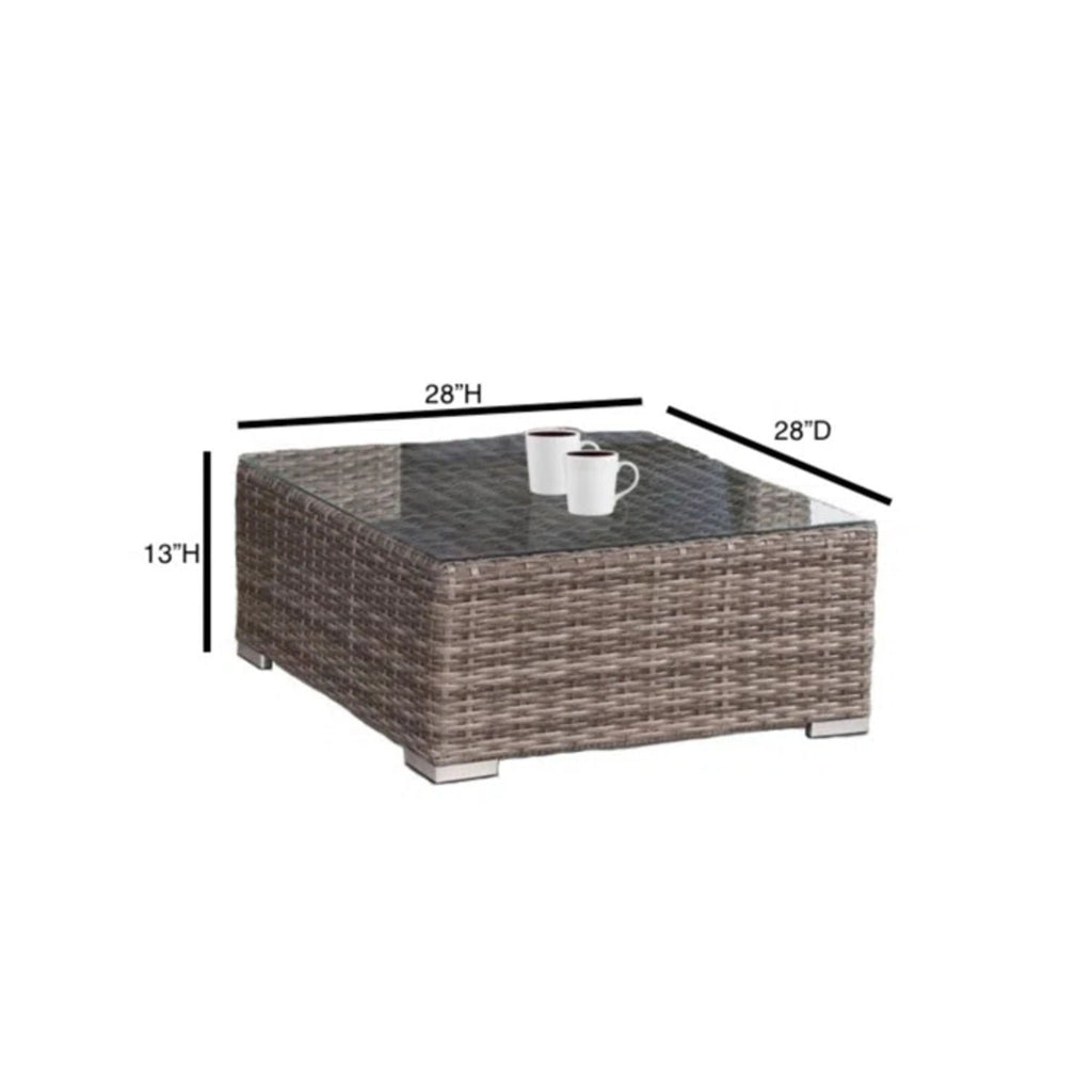 Wicker Outdoor Seating Group Set with Cushions and Table - Multiple Colors
