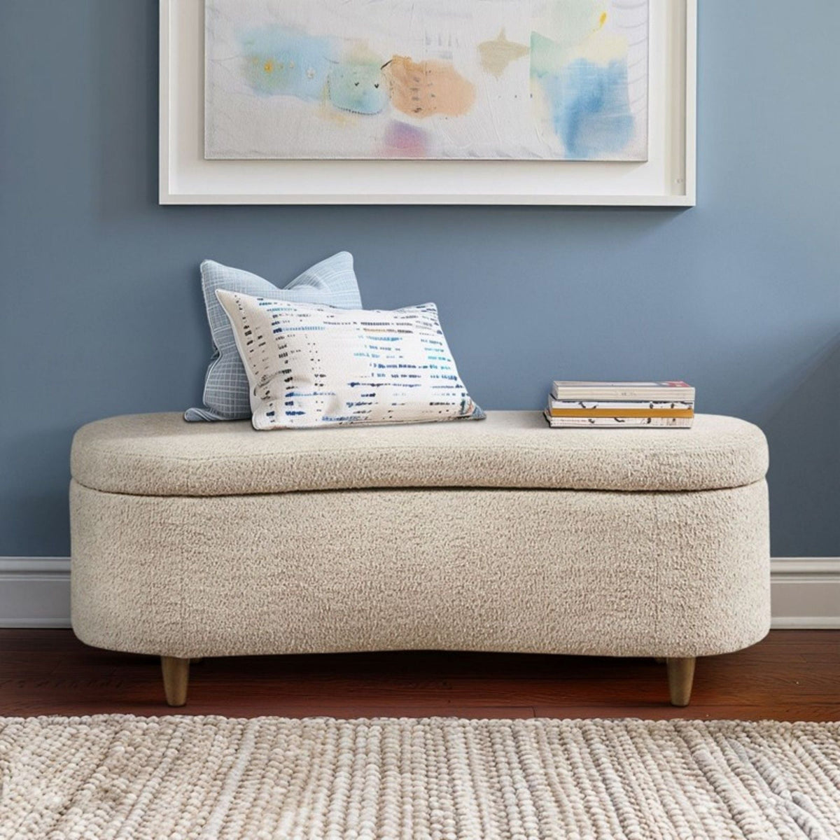 Flip Top Storage Bench with Soft Close Hinges - Light Brown, Beige, or Dark Green