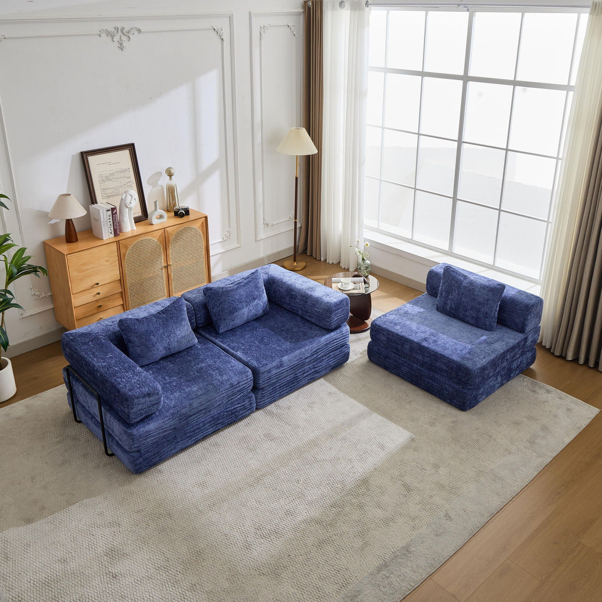 Convertible Floor Sofa Bed with Modular Design - Multiple Colors