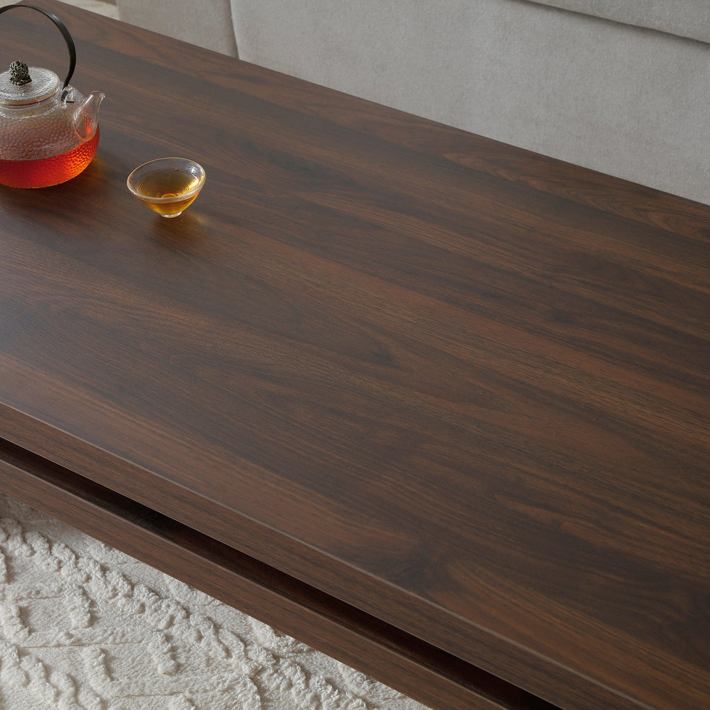 Wood Coffee Table with MDF Construction - Mid Century Modern Farmhouse