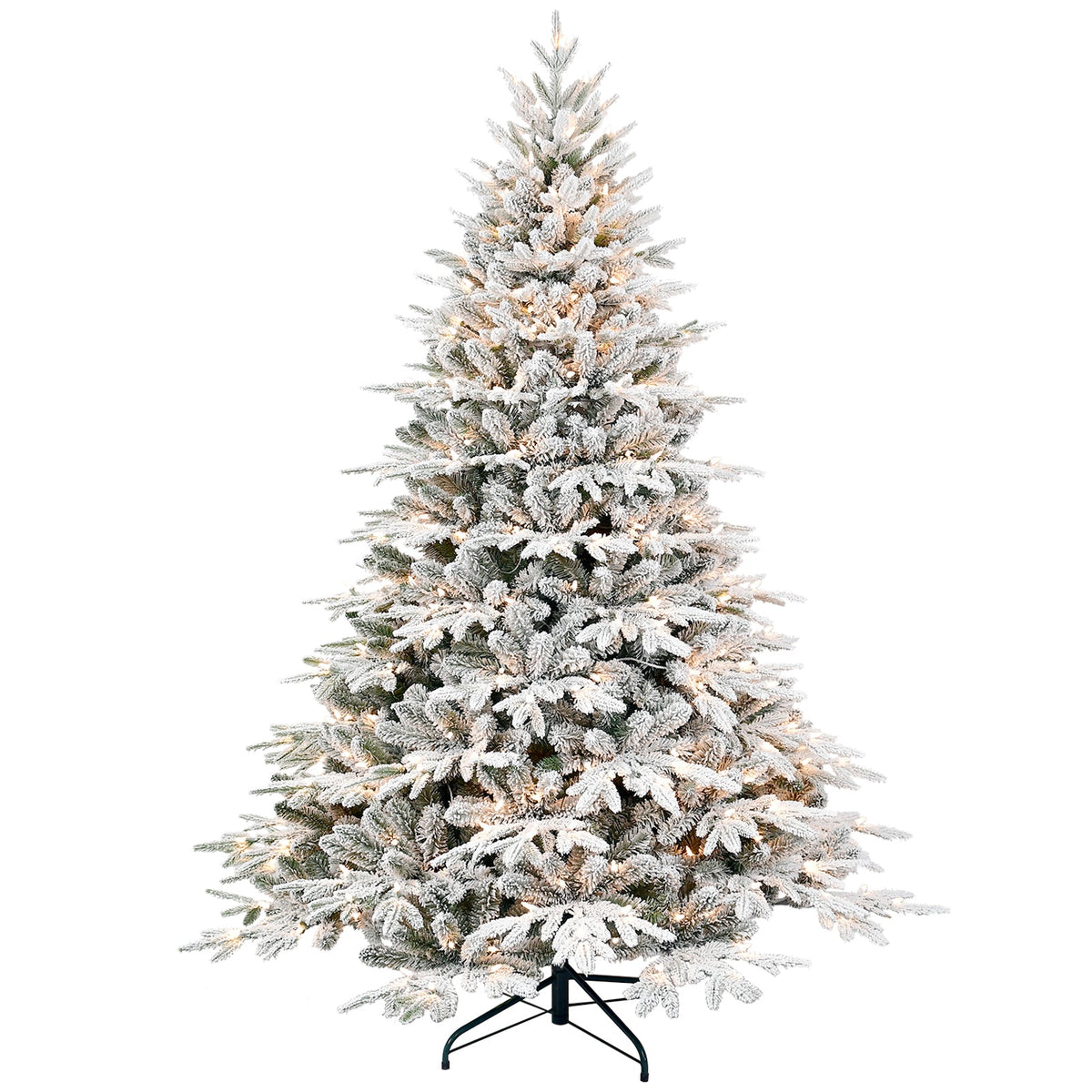 5ft Pre-Lit Flocked Artificial Christmas Tree with 300 Warm Lights