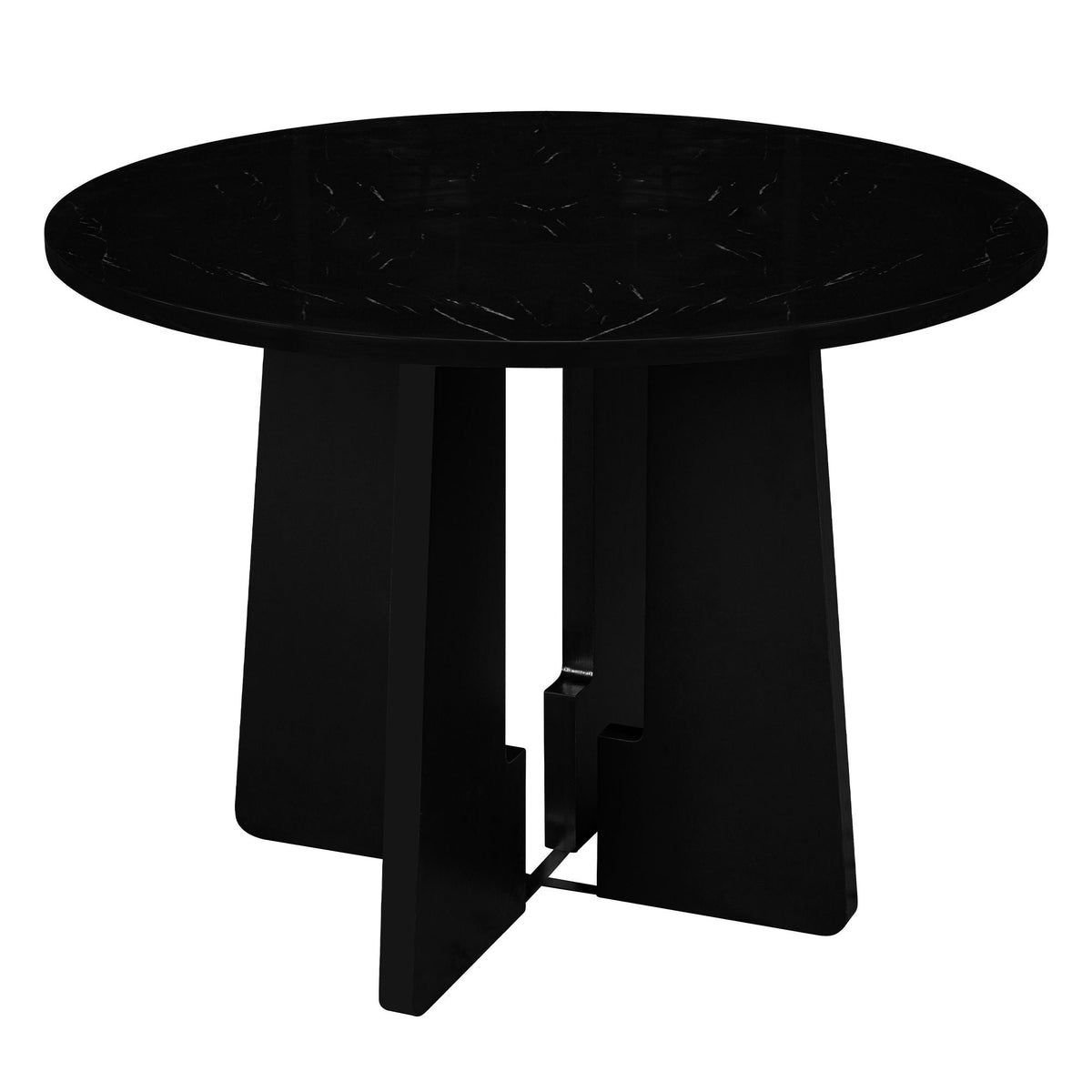 5 Piece Round Dining Table Set with Upholstered Chairs - Black or White