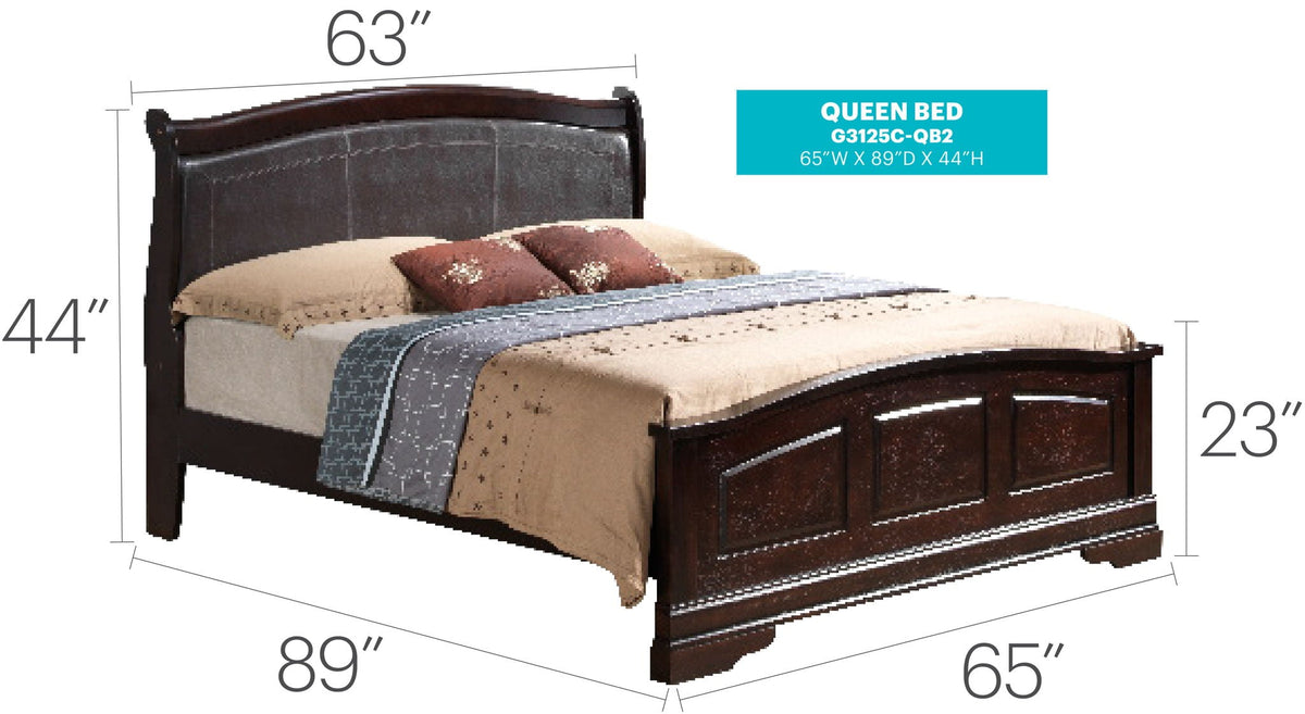 Elegantly Crafted Panel Sleigh Bed with Upholstered Panels - Multiple Colors