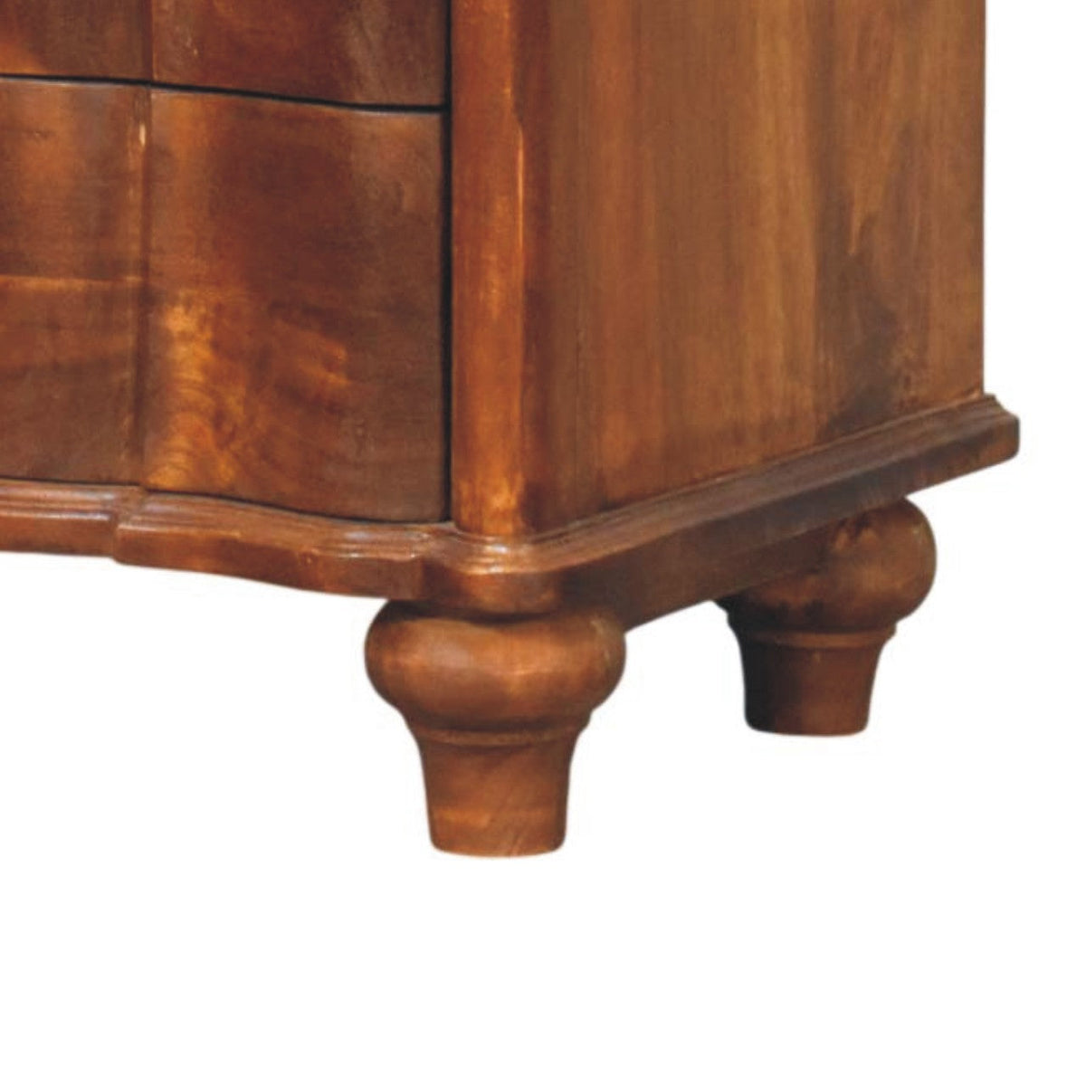Solid Wood Lume Panel Nightstand with Panel Detailing - Chestnut
