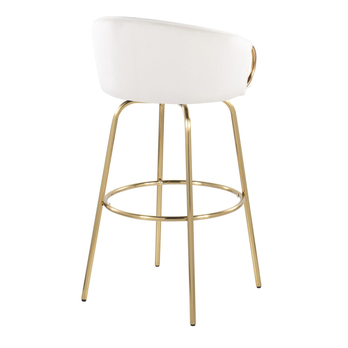 Claire Contemporary Fixed Height Bar Stool Set with Round Footrest - Multiple Colors
