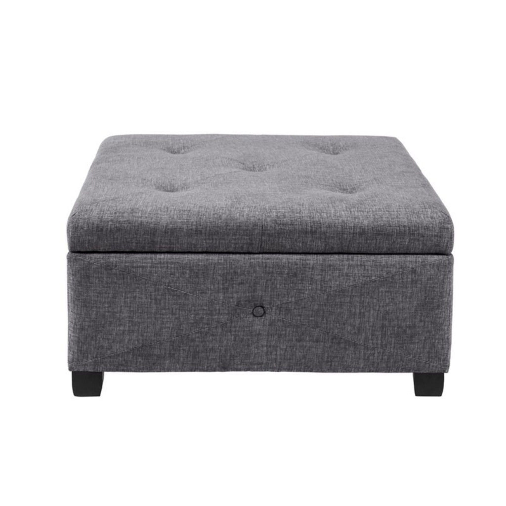Aspen Ottoman Soft Close Storage with Upholstered Finish - Light Brown, Dark Gray, Blue
