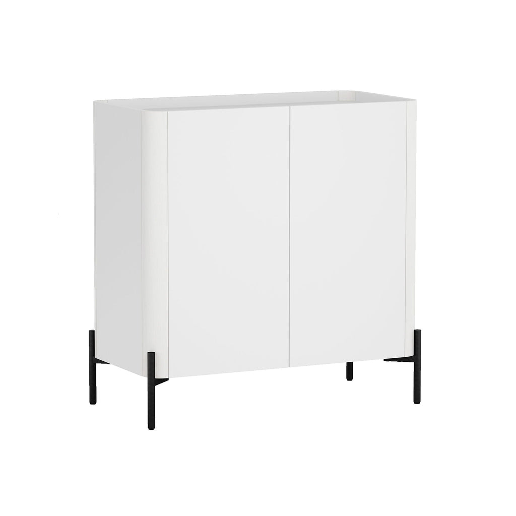 Abbey Accent Cabinet with Soft Close Doors and Rounded Edges - White or Light Brown