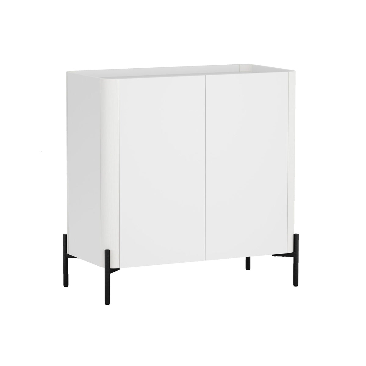 Abbey Accent Cabinet with Soft Close Doors and Rounded Edges - White or Light Brown