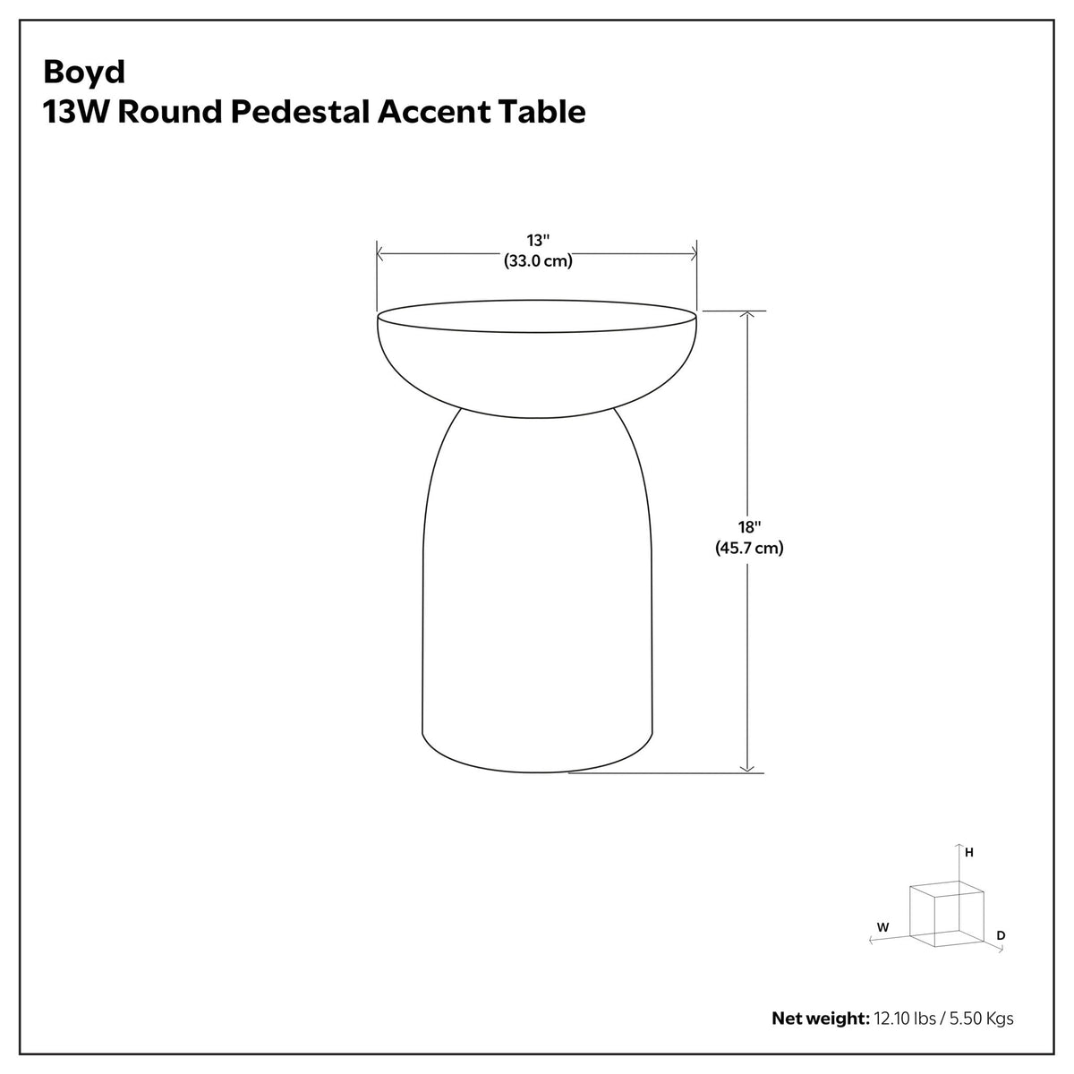 Black Mango Wood Accent Table with Vertical Line Design - Black