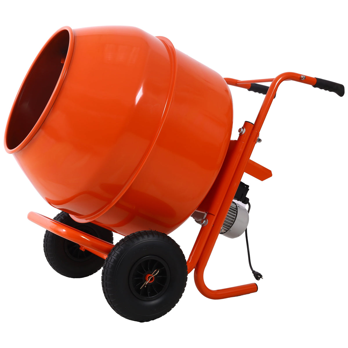 224L 8CUFT Portable Cement Mixer with Steel Drum - Grey