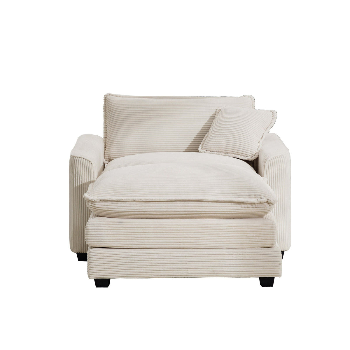 Modern Comfortable Single Chair & Ottoman with Deep Seat - Multiple Colors