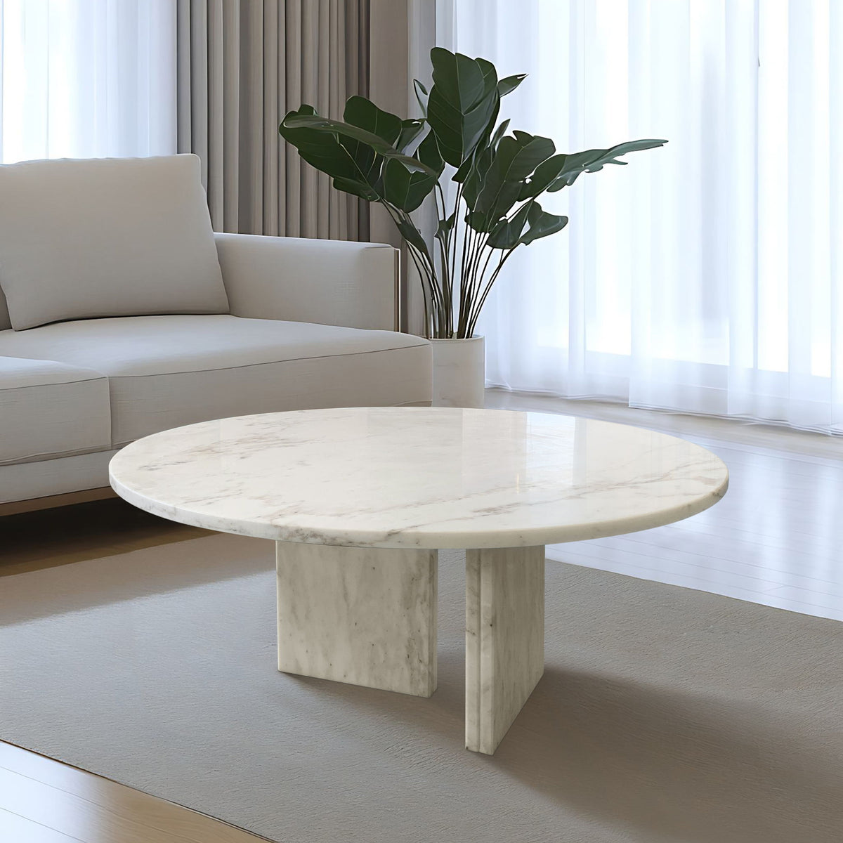 Luxury Coffee Table with Unique Veining - Natural Stone Design