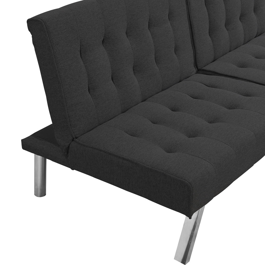 Modern Sofa Bed with Wood Frame and Stainless Legs - Multiple Colors