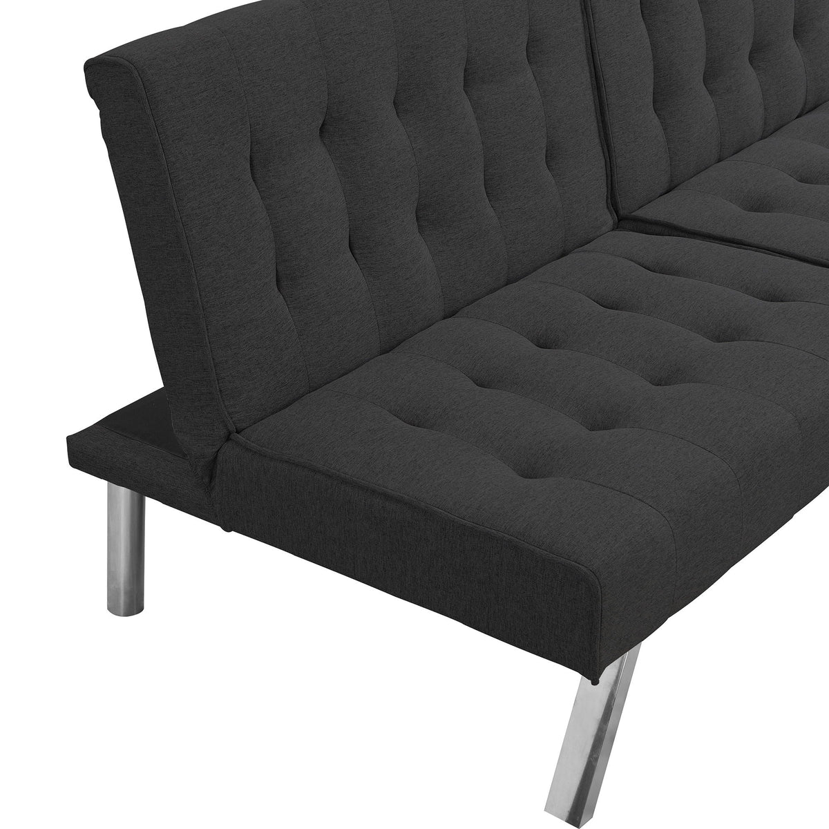 Modern Sofa Bed with Wood Frame and Stainless Legs - Multiple Colors