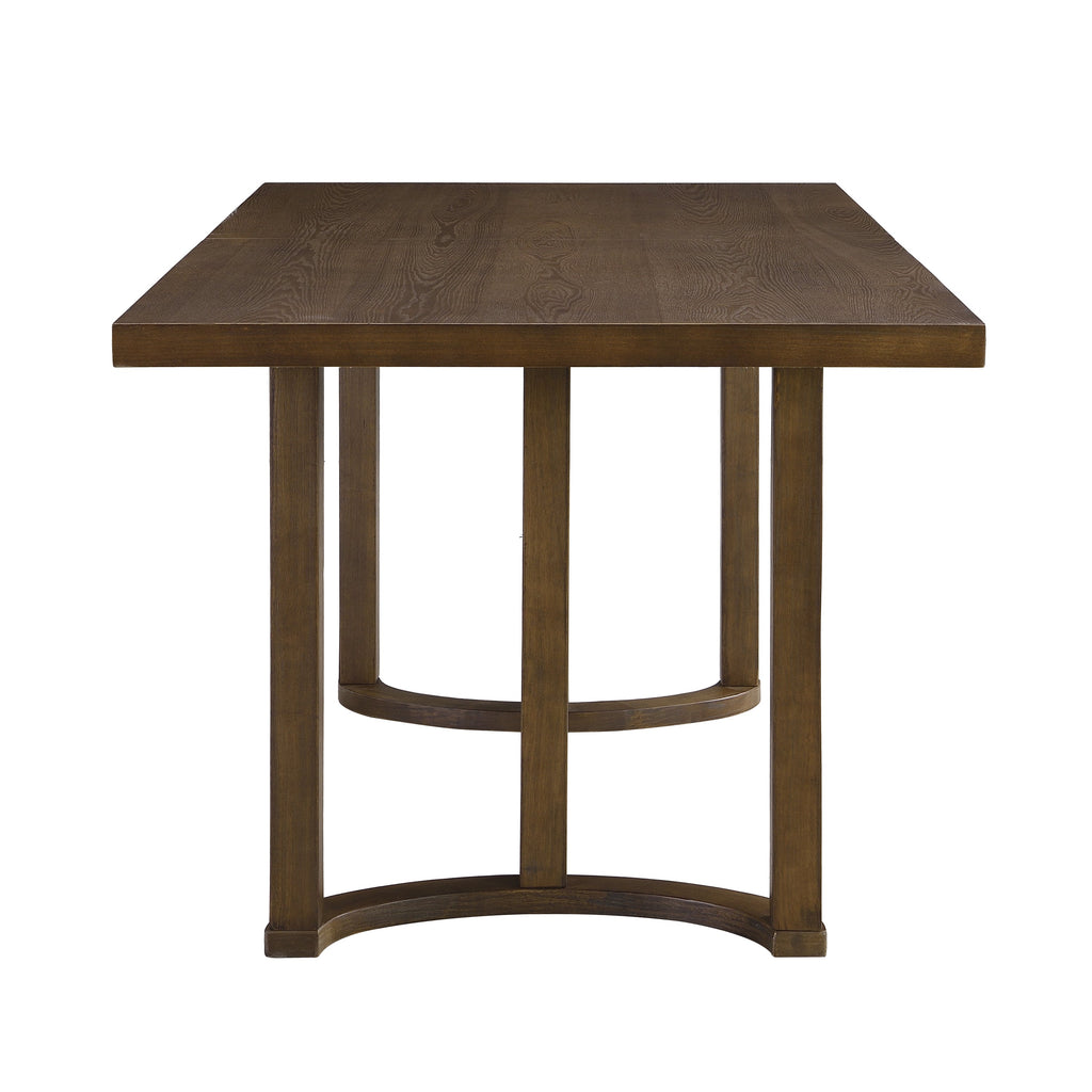 69 Inch Solid Wood Dining Table with U-Shaped Trestle Base - Walnut