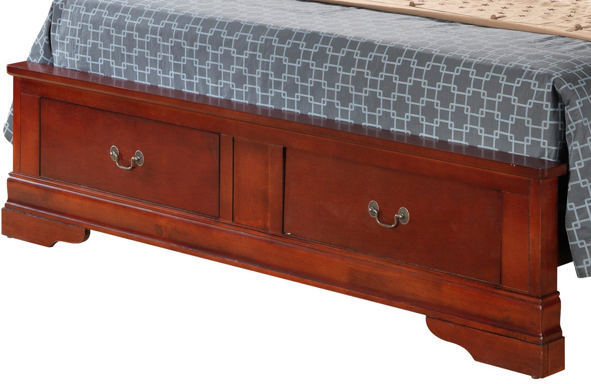 Upholstered Panel Sleigh Storage Bed with Dove Tail Drawers - Multiple Colors
