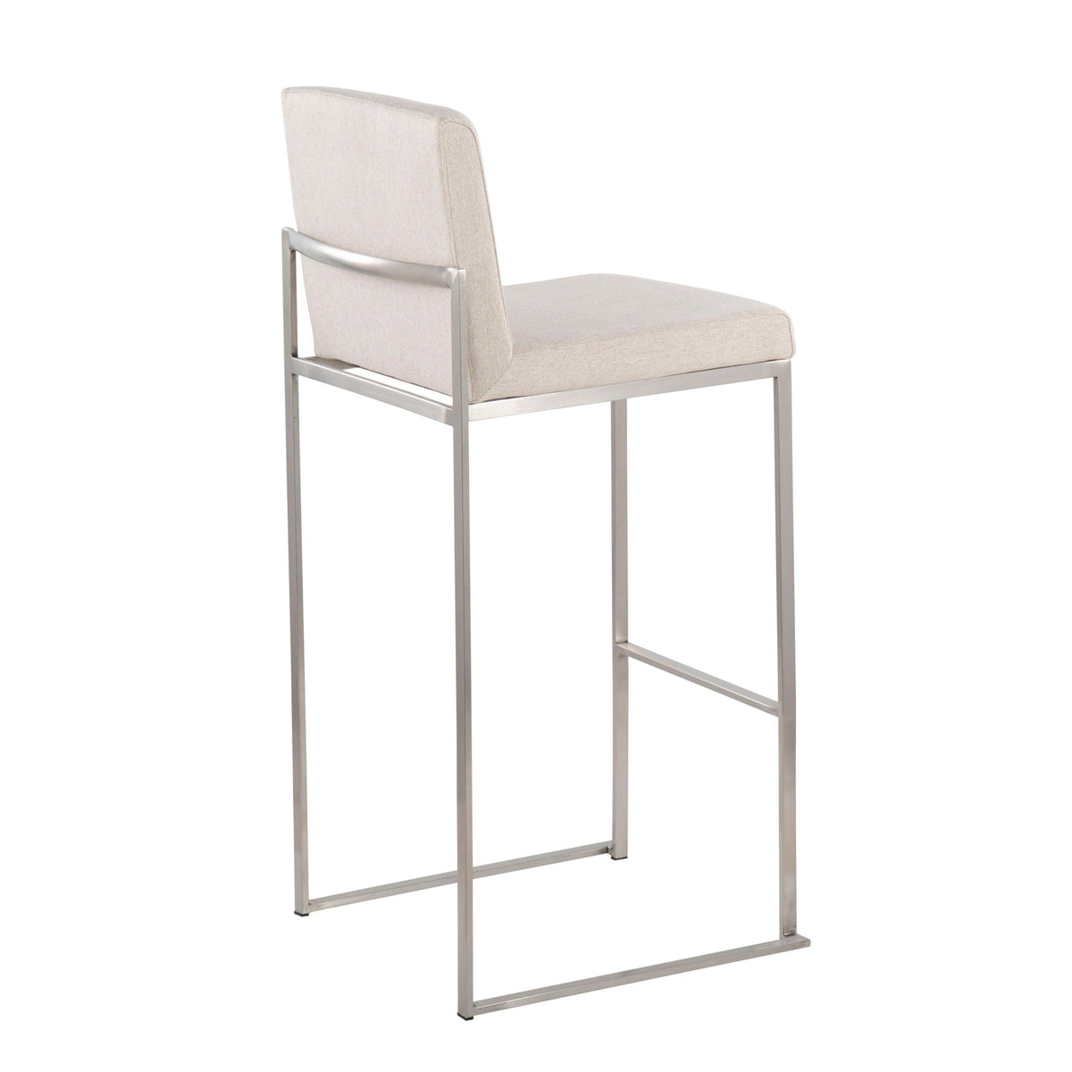 Contemporary High Back Barstool Set with Upholstered Seat – Multiple Colors