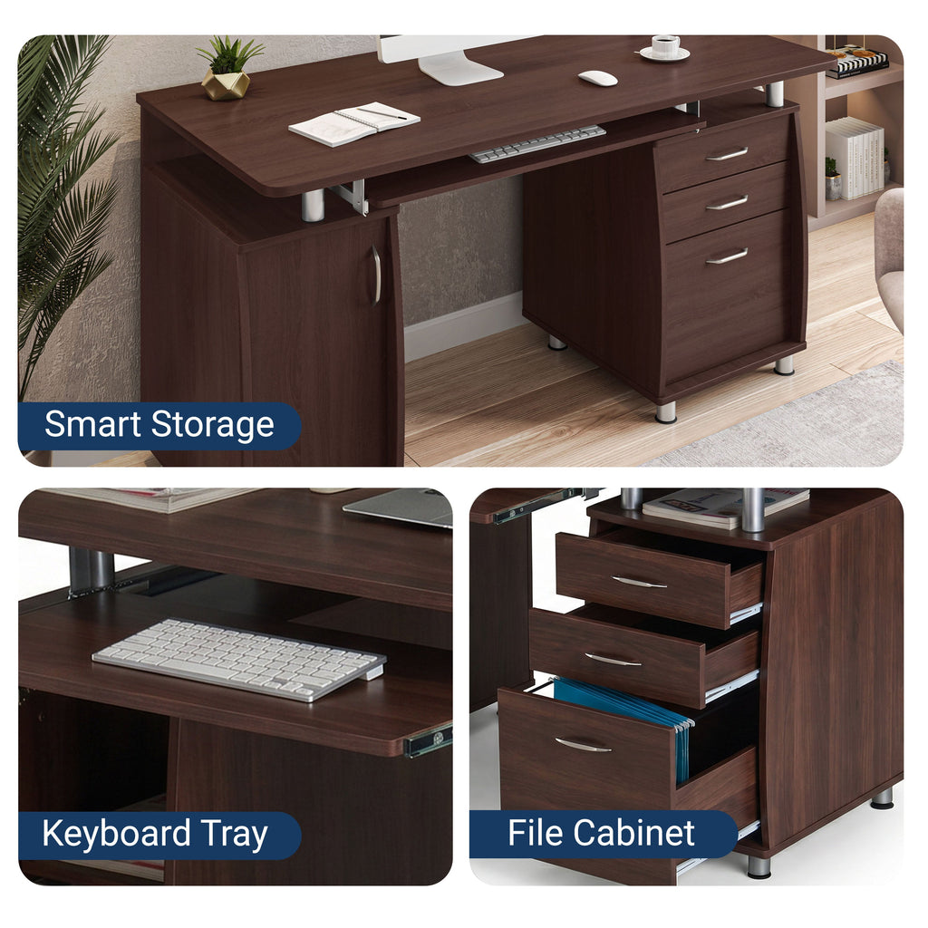 Techni Mobili Complete Workstation Computer Desk with Storage