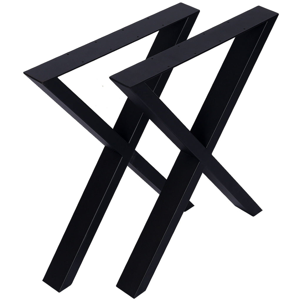 Wide Metal Table Legs with X-Frame Heavy Duty Steel - Black