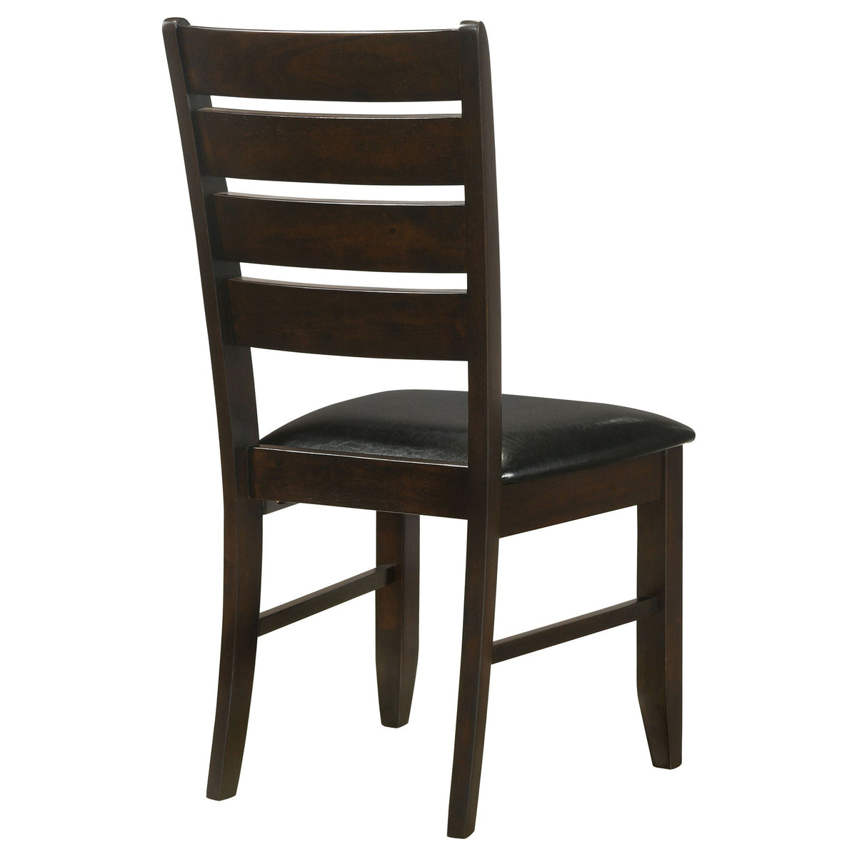 Padded Seat Dining Chairs with Tapered Slats - Set of 2, Dark Gray or Black