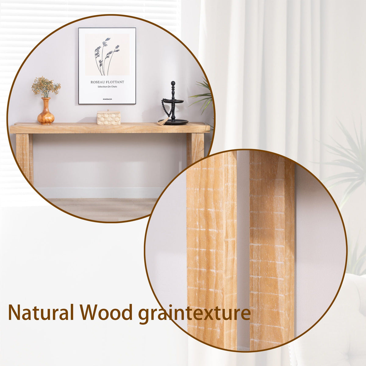 Console Table with Spacious Surface Area - Multi Wood Finish