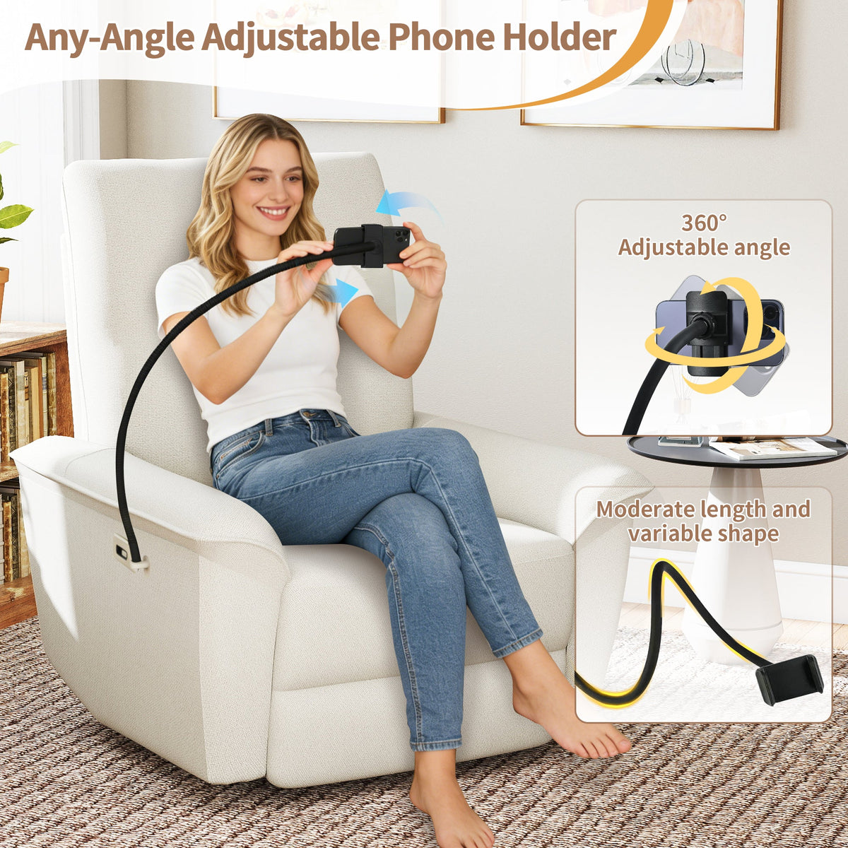 270° Power Swivel Rocker Recliner Chair with USB Ports - Snowflake