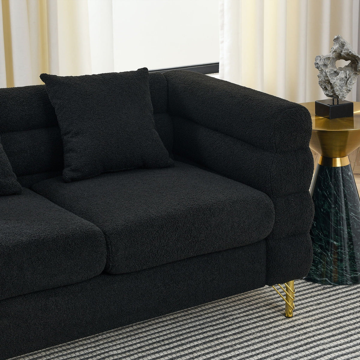 Streamline Sectional Sofa with Art Deco Design - Multiple Colors