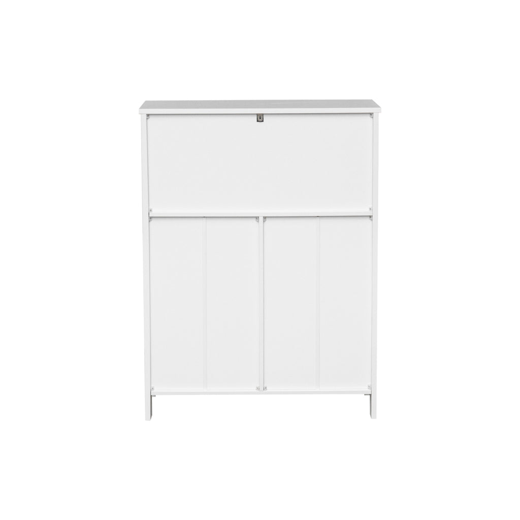 Modern Kitchen Storage Cabinet with 3 Drawers and 1 Door - White