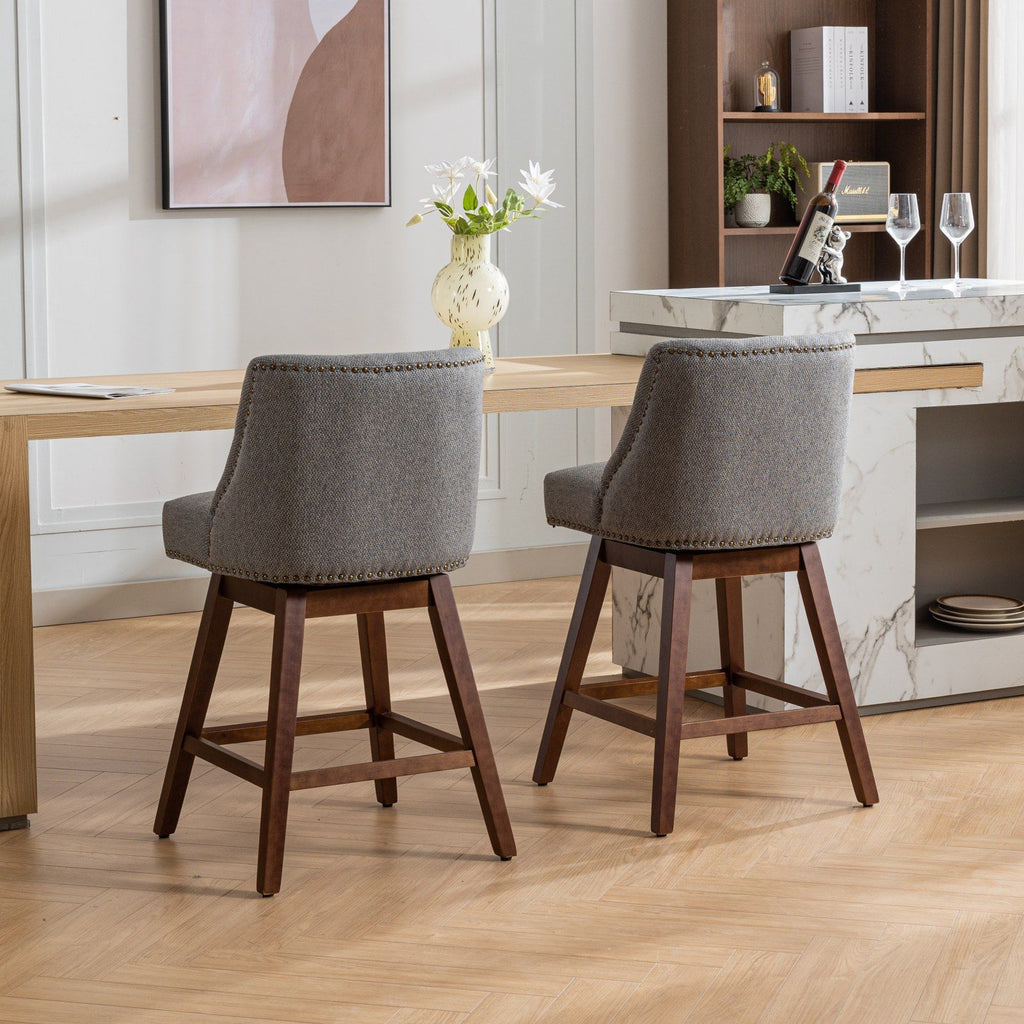 Counter Height Swivel Barstools, Set of 2