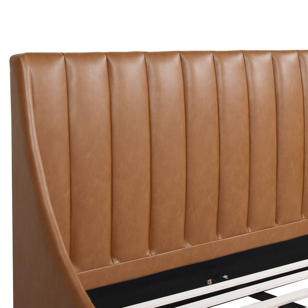Vertical Tufted Modern Headboard Platform Bed Set with Upholstered Finish - Multiple Colors