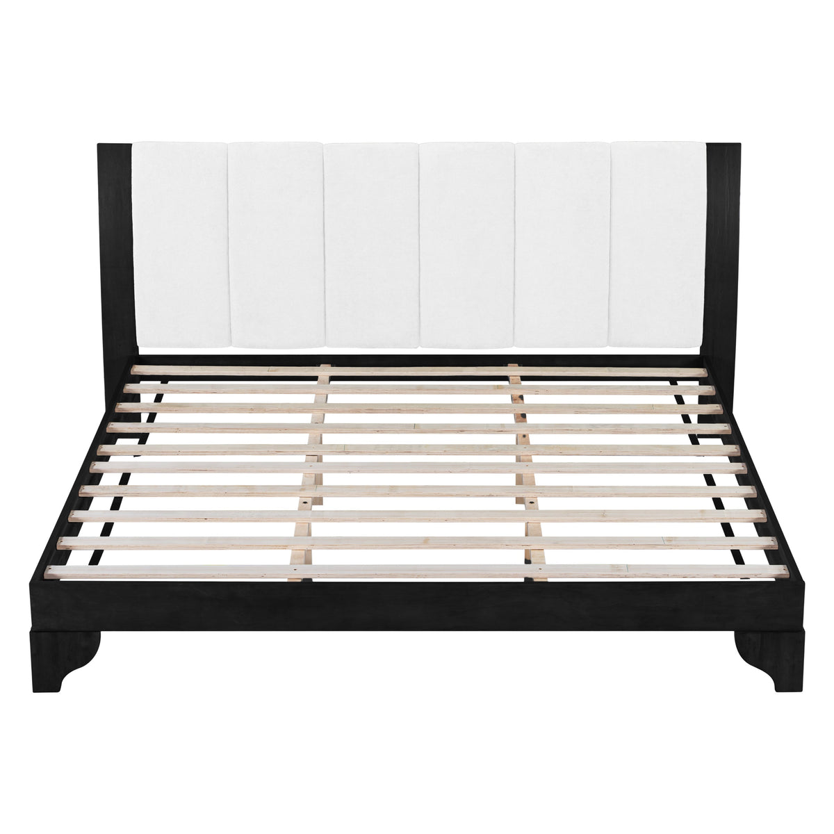 King Size Bed Frame with Reinforced Support - Black and White