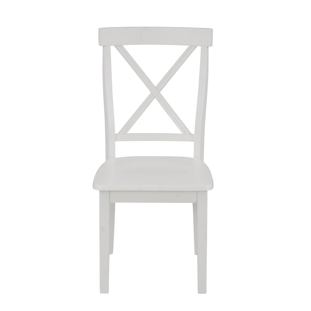 Solid Wood 5 Piece Dining Room Set with Table and 4 Chairs - White or Dark Gray
