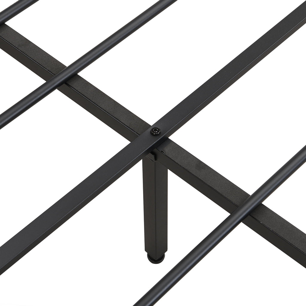 Modern Bed Frame with LED Lights and USB Charging - Light or Dark Brown