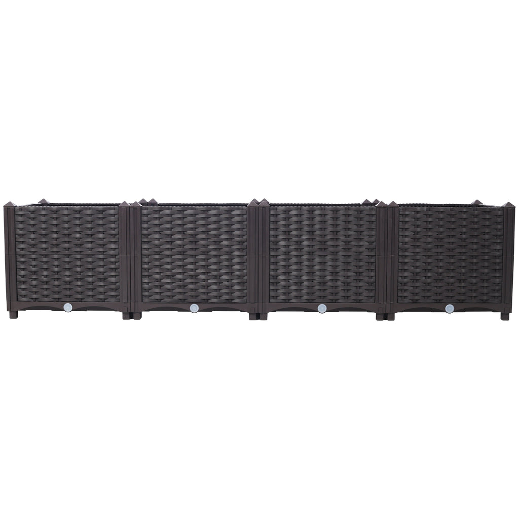Deep Raised Garden Bed Plastic Planter Box with Self-Watering System - Polypropylene