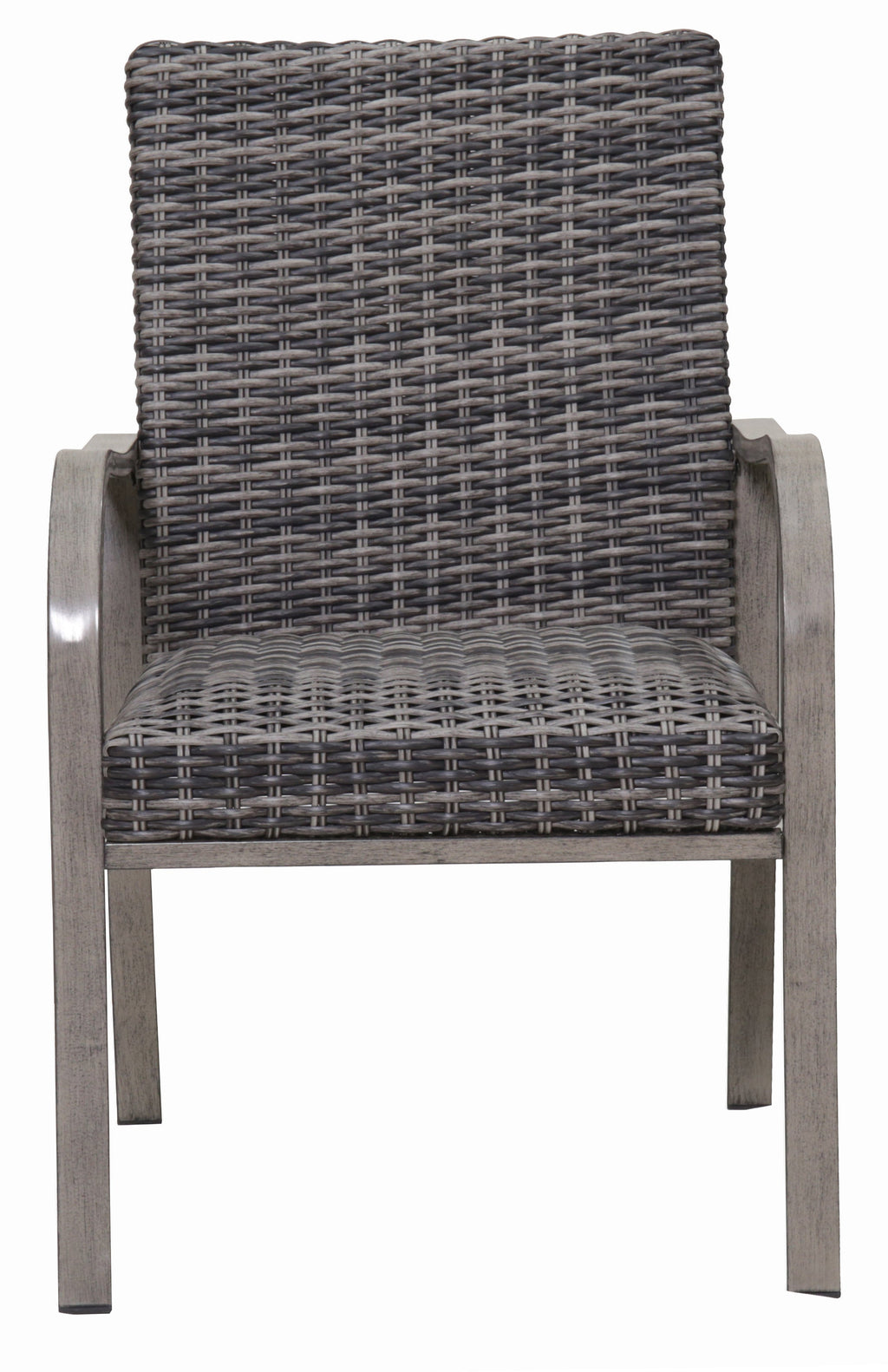 2PC Outdoor Dining Chair with Hand-Painted Frame and Cotton Seat - Brown White, Dark Grey