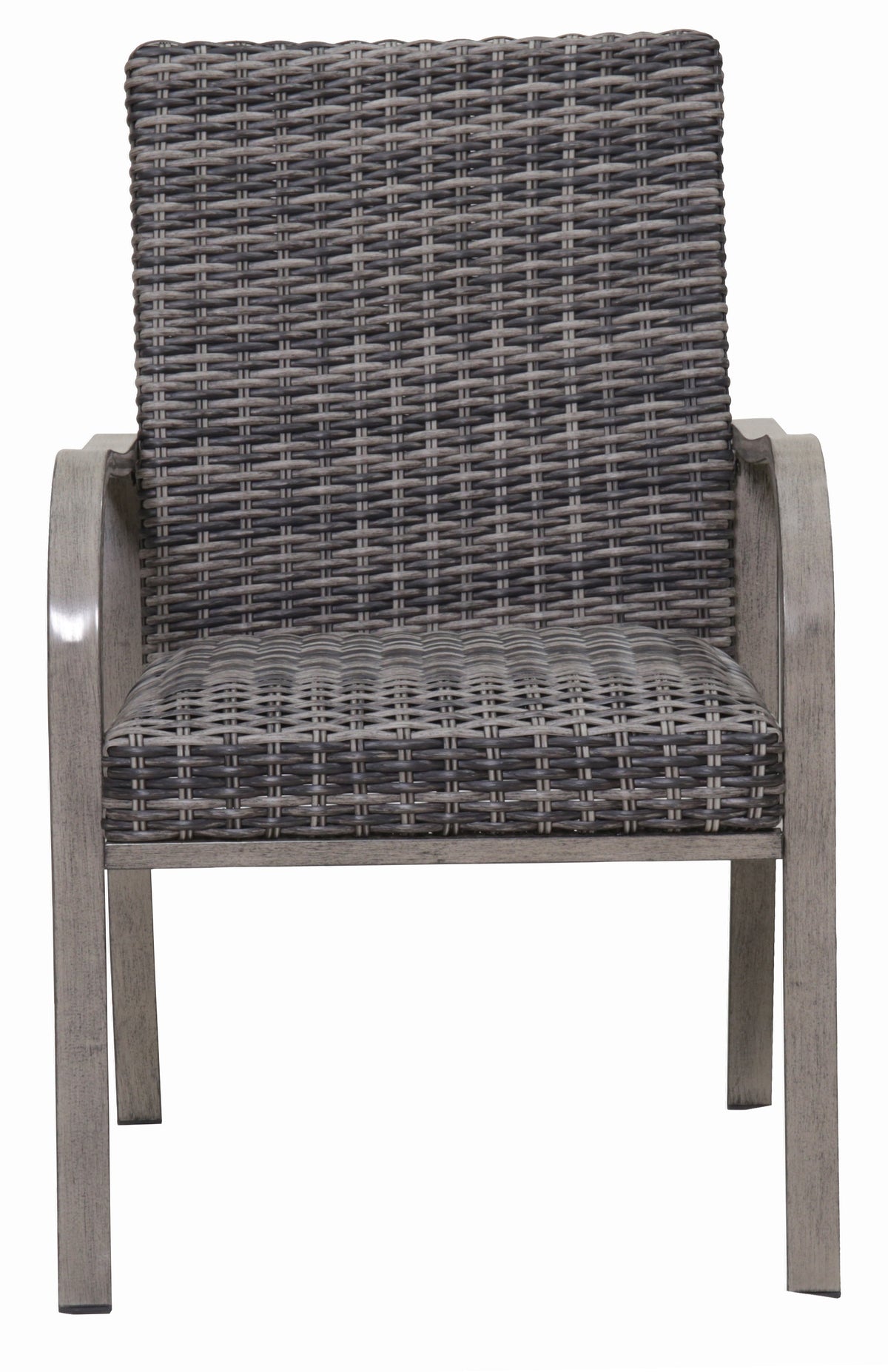 2PC Outdoor Dining Chair with Hand-Painted Frame and Cotton Seat - Brown White, Dark Grey