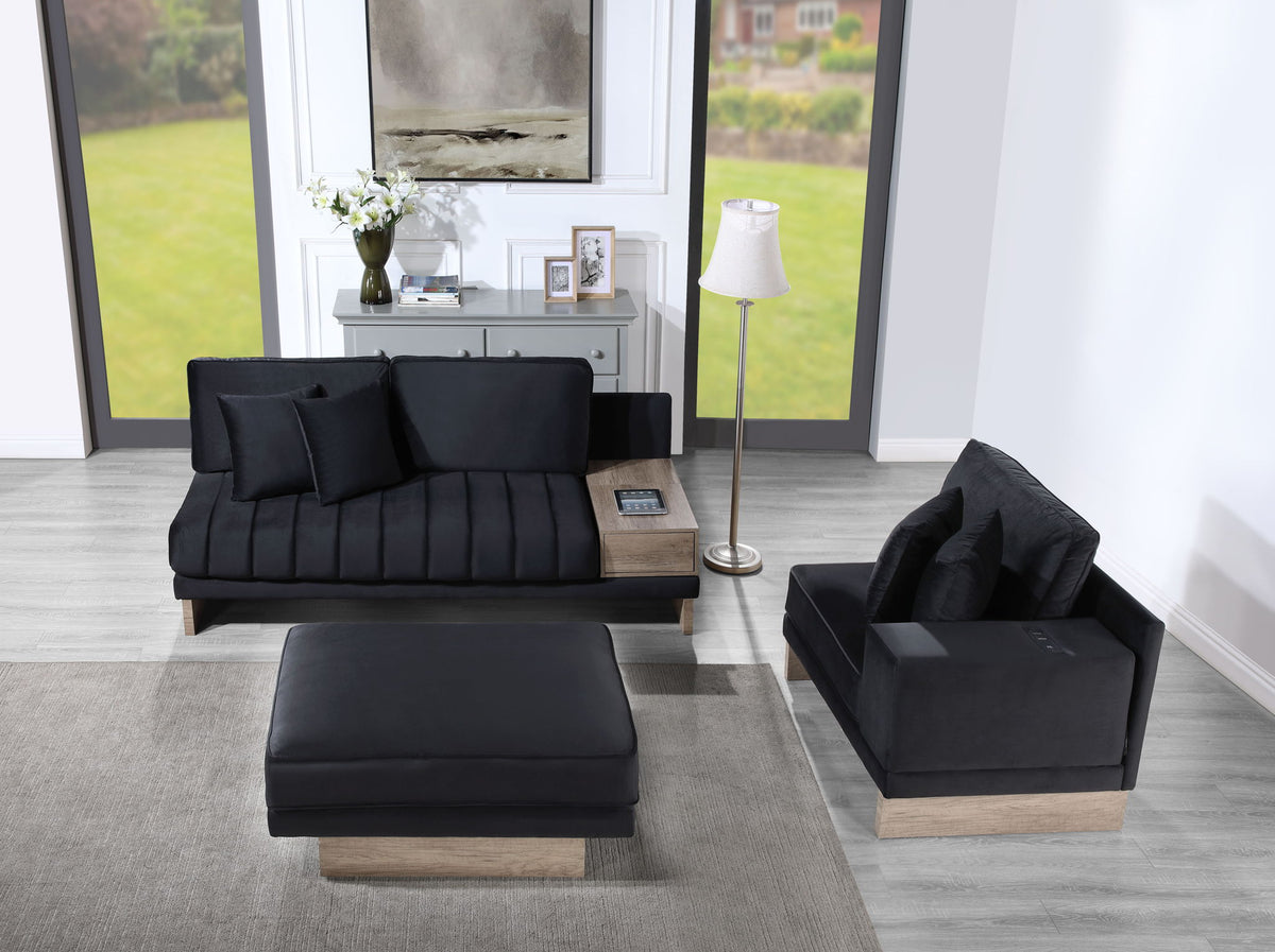 Reversible Sectional Sofa with Storage Compartment and Charging Outlets - Memphis