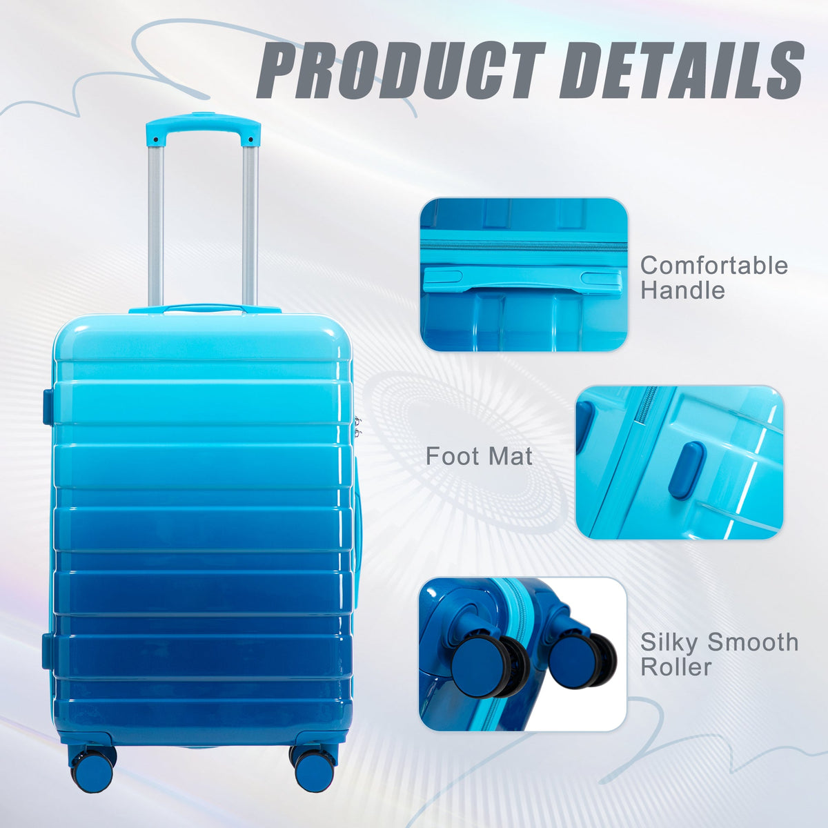 PC Spinner Wheel Luggage Set with Spinner Wheels - Gradient Color