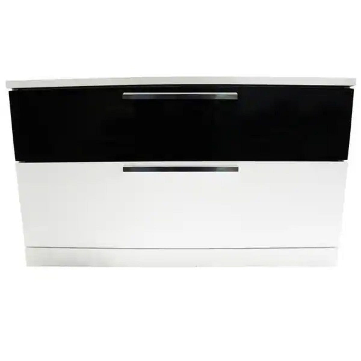 2 Drawer Nightstand, Bedside Table with Ample Storage - White / Black
